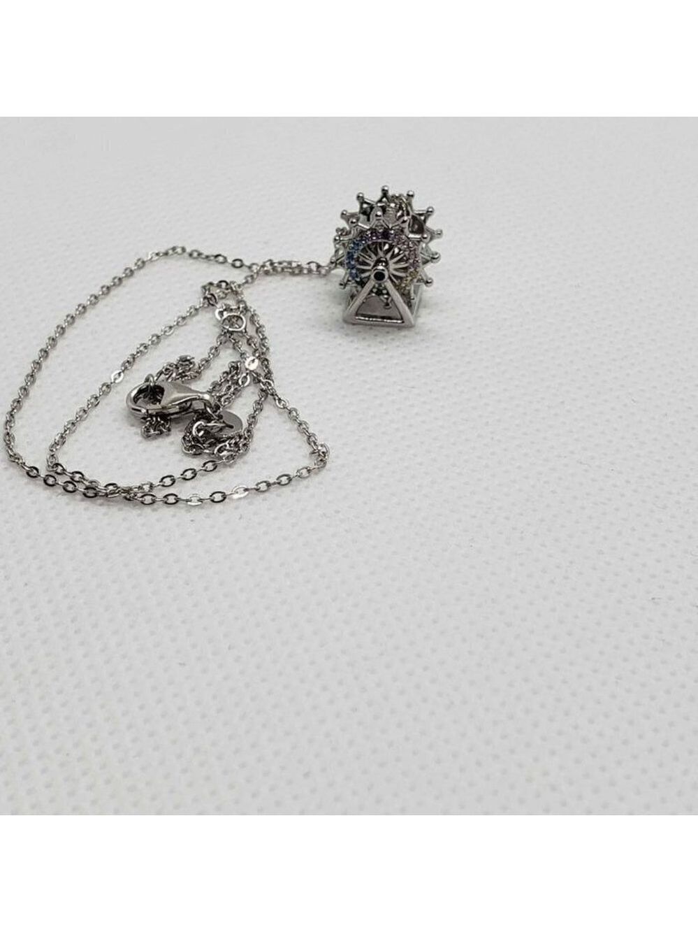 Brand New Sterling Silver 925 Ferris Wheel Necklace